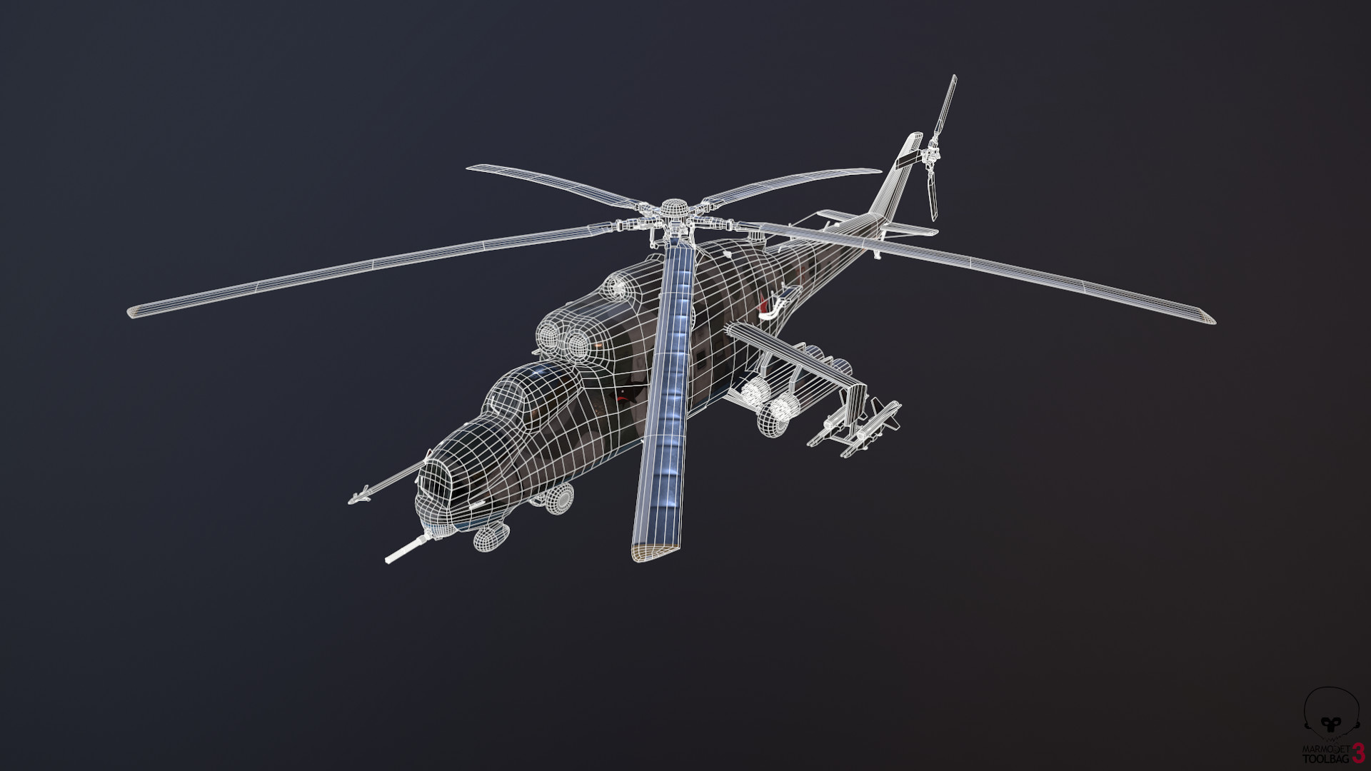 De Montfort University - MI24 Hind Helicopter — wireframe study